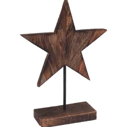 Homestyle Ster Op Voet Gebrand - Decoratie - 26 cm