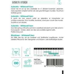 Hortitops Aubrietia - Blauwkussen Whitewell Gem - Bloemenzaden - 200 mg