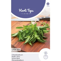 Hortitops Basilicum Citroensmaak - Lemon Basil - Kemangi - Kruidenzaden - 1.5 g