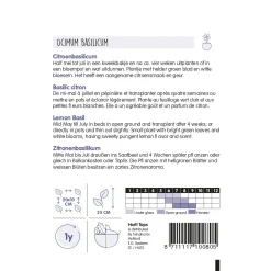 Hortitops Basilicum Citroensmaak - Lemon Basil - Kemangi - Kruidenzaden - 1.5 g