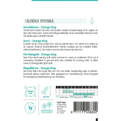 Hortitops Calendula - Goudsbloem Orange King - Bloemenzaden - 2 g