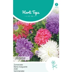 Hortitops Callistephus - Zomeraster Struisveder Gemengd - Bloemenzaden - 750 mg