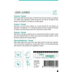 Hortitops Cosmos - Cosmea Sunset Oranje-Rood - Bloemenzaden - 1 g