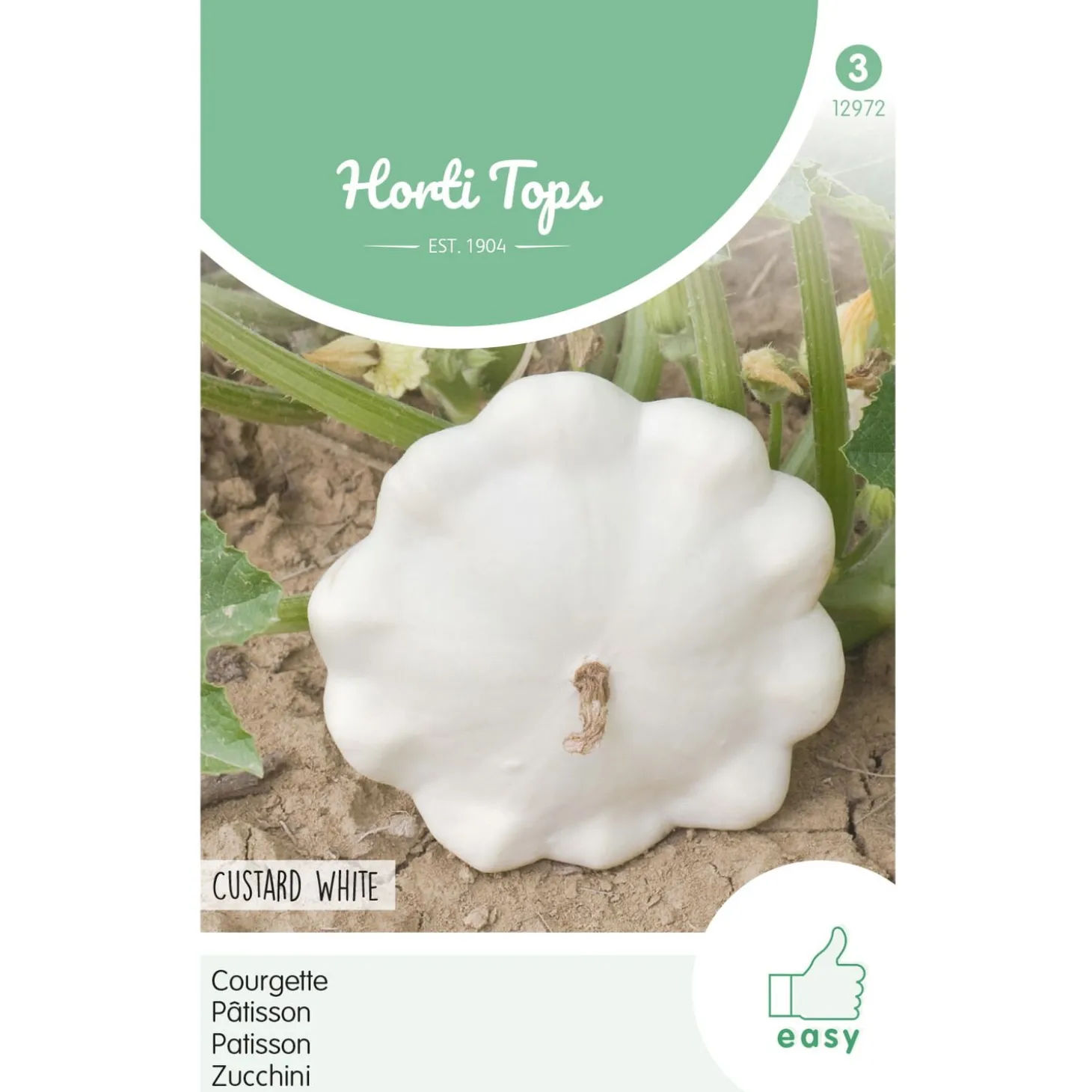 Hortitops Courgette Custard White - Groentezaden - 1 g