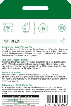 Hortitops Doperwten Eerste Vroege Mei (Meikoningin) - Groentezaden - 100 g