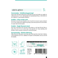 Hortitops Godetia - Zomerazalea Enkelbloemig Gemengd - Bloemenzaden - 750 mg