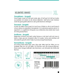 Hortitops Helianthus - Zonnebloem Sungold Dubbelbloemig Hoog - Bloemenzaden - 3 g