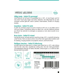 Hortitops Impatiens - Vlijtig Liesje Safari F2 Gemengd - Bloemenzaden - 125 stuks