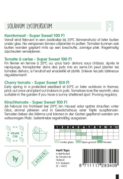 Hortitops Kerstomaat Super Sweet 100 F1 - Groentezaden - 200 mg