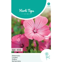 Hortitops Lavatera - Bekermalva Roze-Rood - Bloemenzaden - 1.5 g