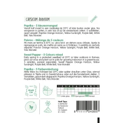 Hortitops Paprika 5 Kleuren - Groentezaden - 25 stuks