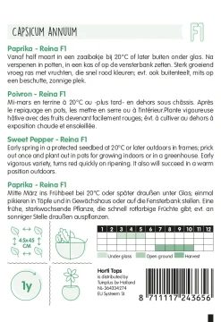Hortitops Paprika Solero F1 (Wordt Reina) - Groentezaden - 20 stuks