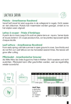 Hortitops Pluksla Amerikaanse Roodrand - Groentezaden - 10 g