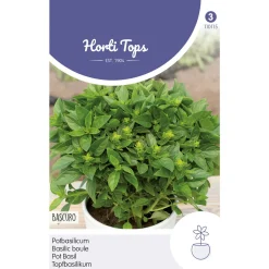 Hortitops Pot-Basilicum Bascuro Griekse Donkergroene - Kruidenzaden - 1.5 g
