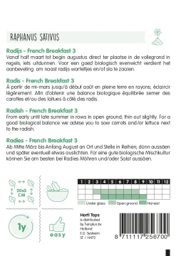 Hortitops Radijs French Breakfast 3 - Groentezaden - 10 g