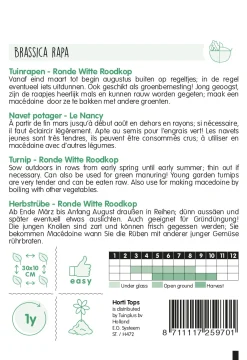 Hortitops Rapen Ronde Witte Roodkop (Nancy) - Groentezaden - 10 g