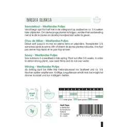 Hortitops Savooiekool Donkergroene Putjes - Groentezaden - 500 mg