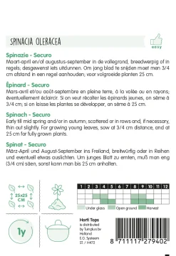 Hortitops Spinazie Securo Wolfresistent A+b - Groentezaden - 15 g