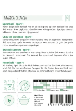 Hortitops Spruitkool Igor F1 (Vh Topline F1) - Groentezaden - 600 mg