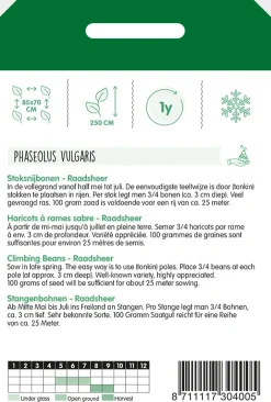Hortitops Stoksnijbonen Raadsheer - Type Veense - Groentezaden - 100 g