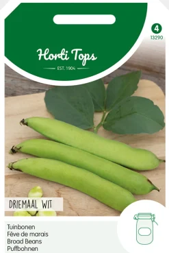 Hortitops Tuinbonen Driemaal Wit - Groentezaden - 100 g