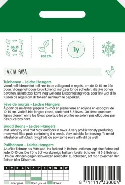 Hortitops Tuinbonen Leidse Hangers - Groentezaden - 100 g