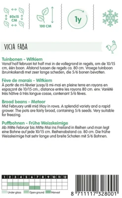 Hortitops Tuinbonen Witkiem - Groentezaden - 100 g