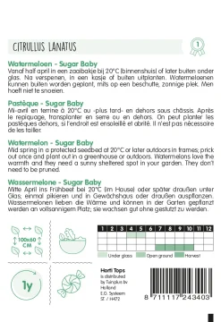 Hortitops Watermeloenen Sugar Baby - Groentezaden - 2 g