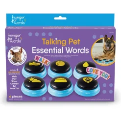 Hunger For Words Talking Pet Belangrijke Woorden - Hondenspeelgoed - Blauw Zwart