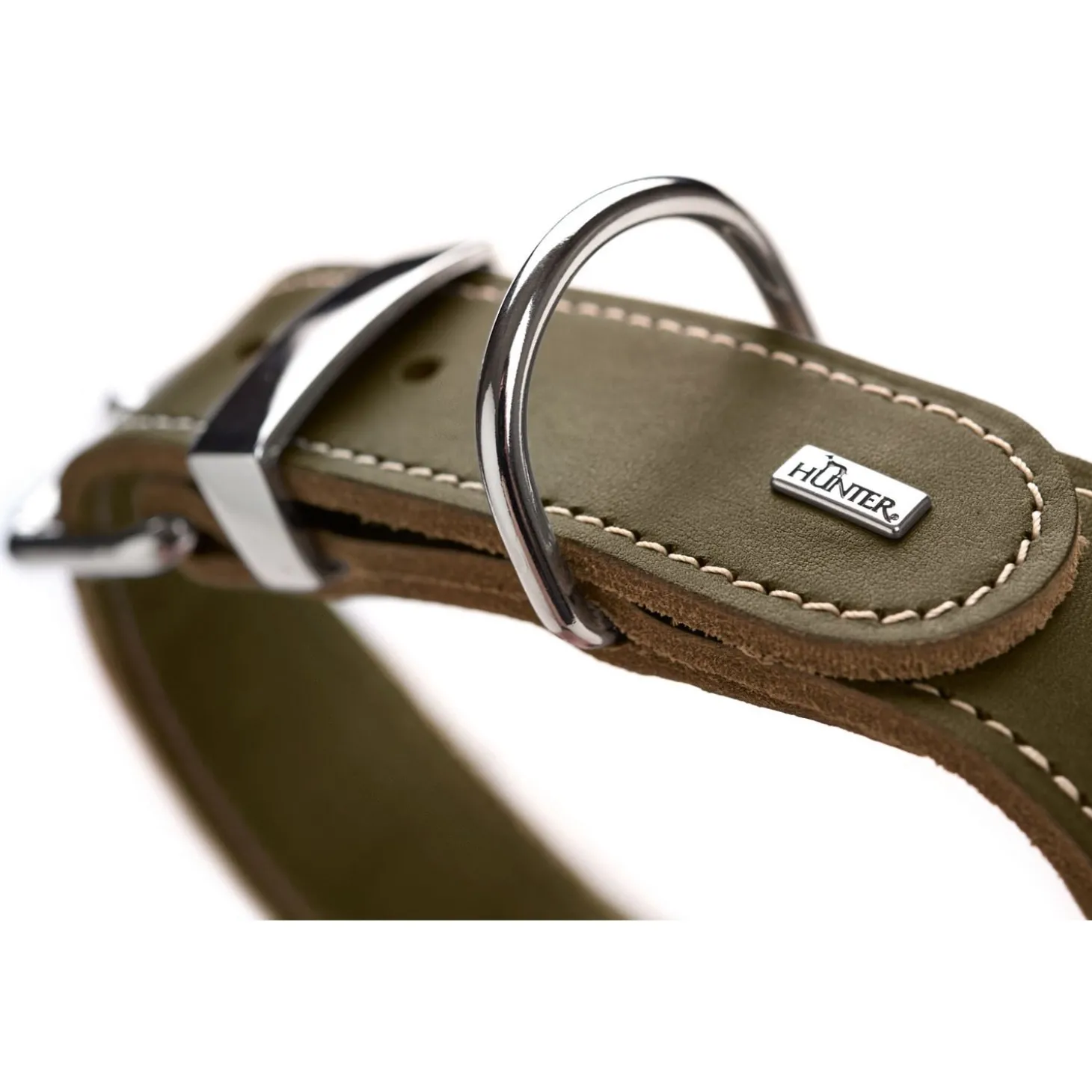 Hunter Halsband Aalborg Special Olijfgroen - Hondenhalsband
