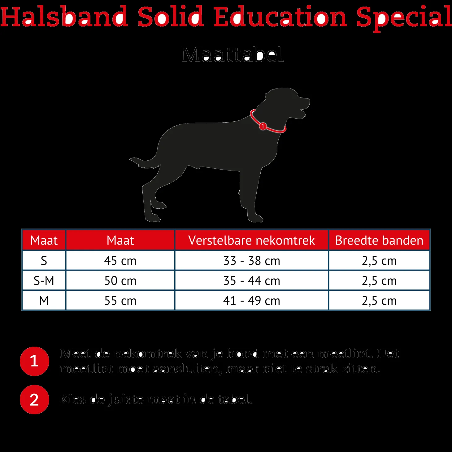 Hunter Halsband Solid Education Special Zwart - Hondenhalsband