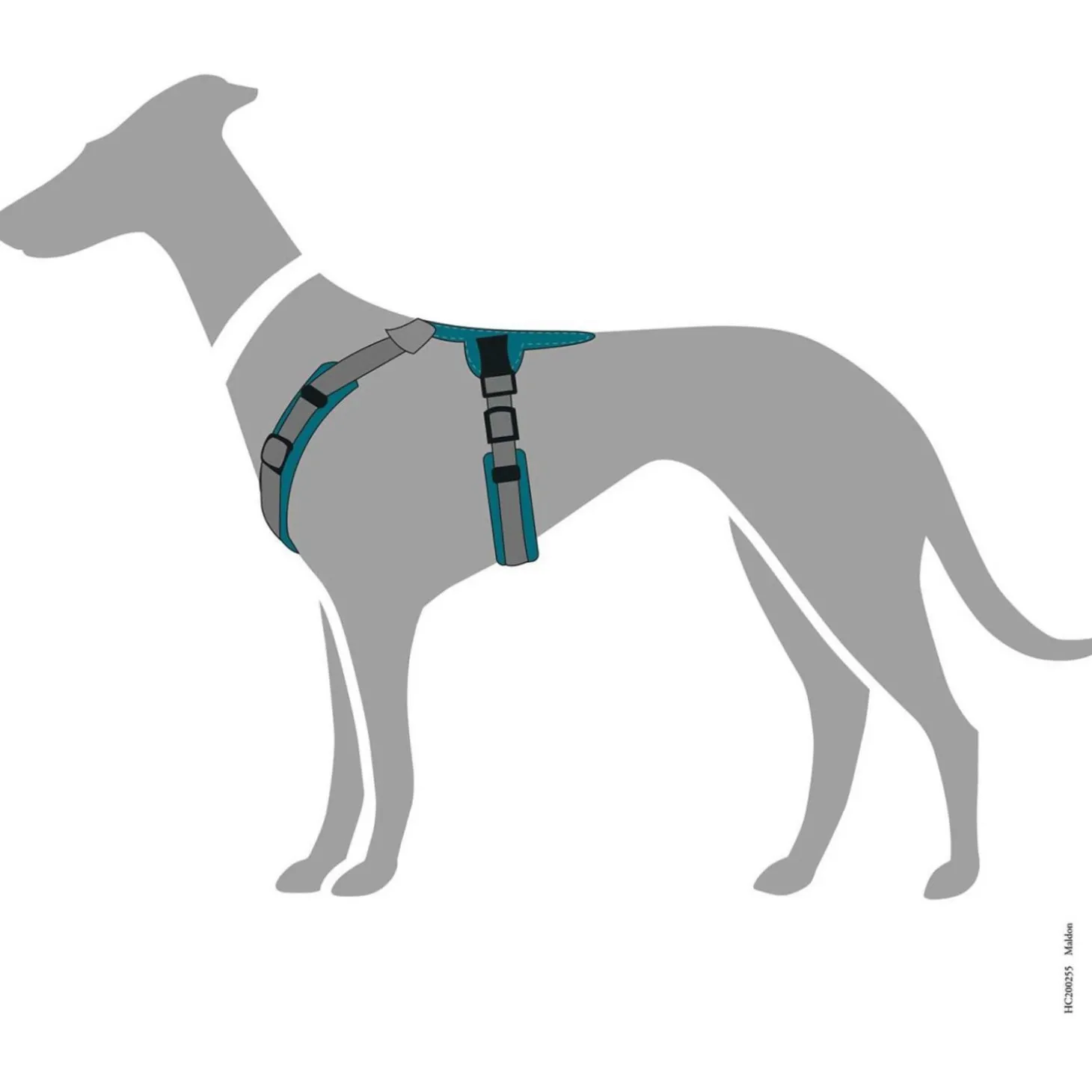 Hunter Harnas Maldon Petrol&Grijs - Hondentuig
