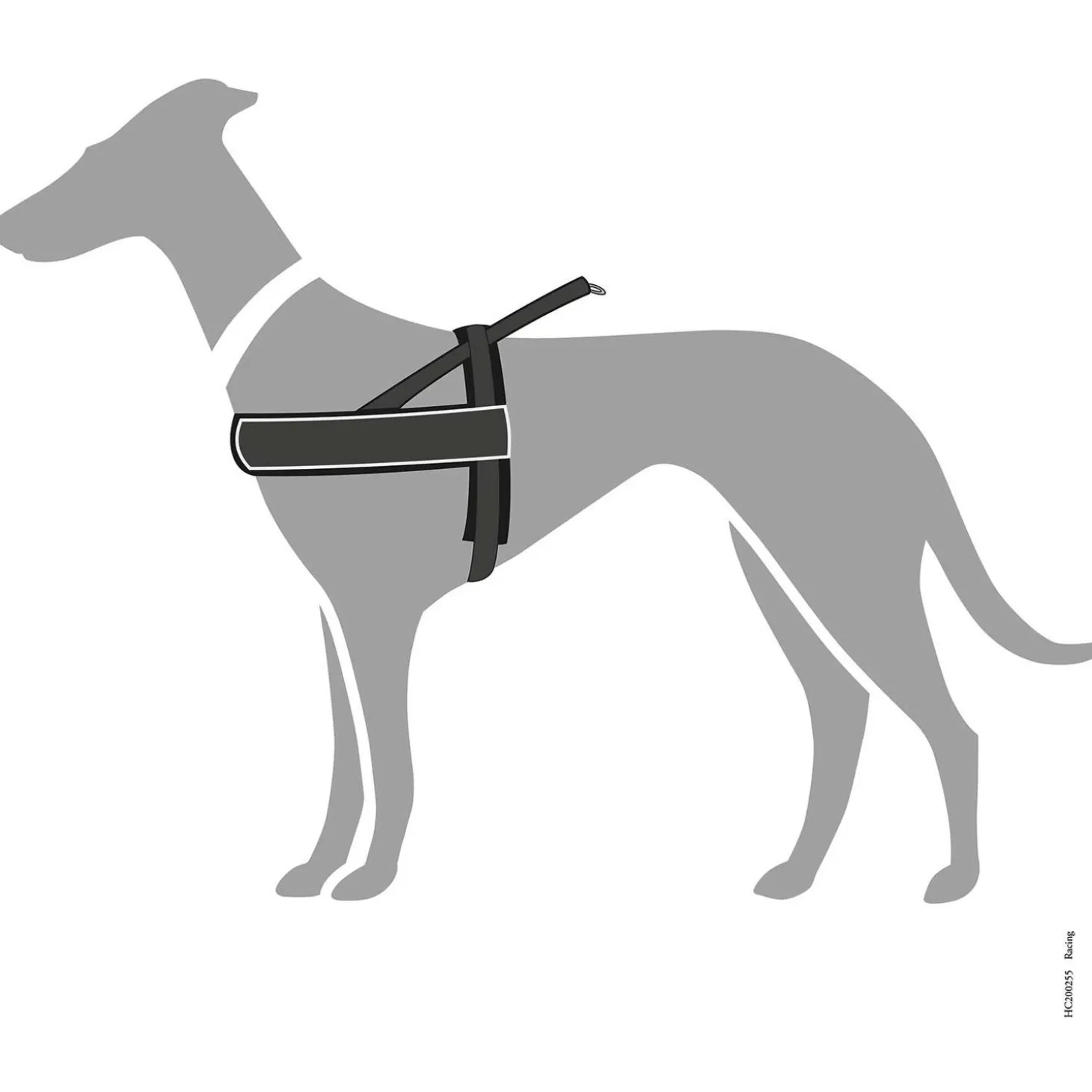 Hunter Harnas Norweger Racing Nylon Zwart&Zwart - Hondenharnas