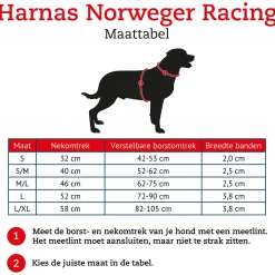 Hunter Harnas Norweger Racing Nylon Zwart&Zwart - Hondenharnas
