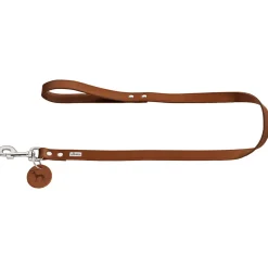 Hunter Looplijn Leder Cognac - Hondenriem