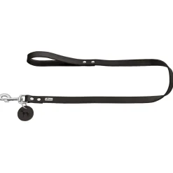 Hunter Looplijn Leder Zwart - Hondenriem