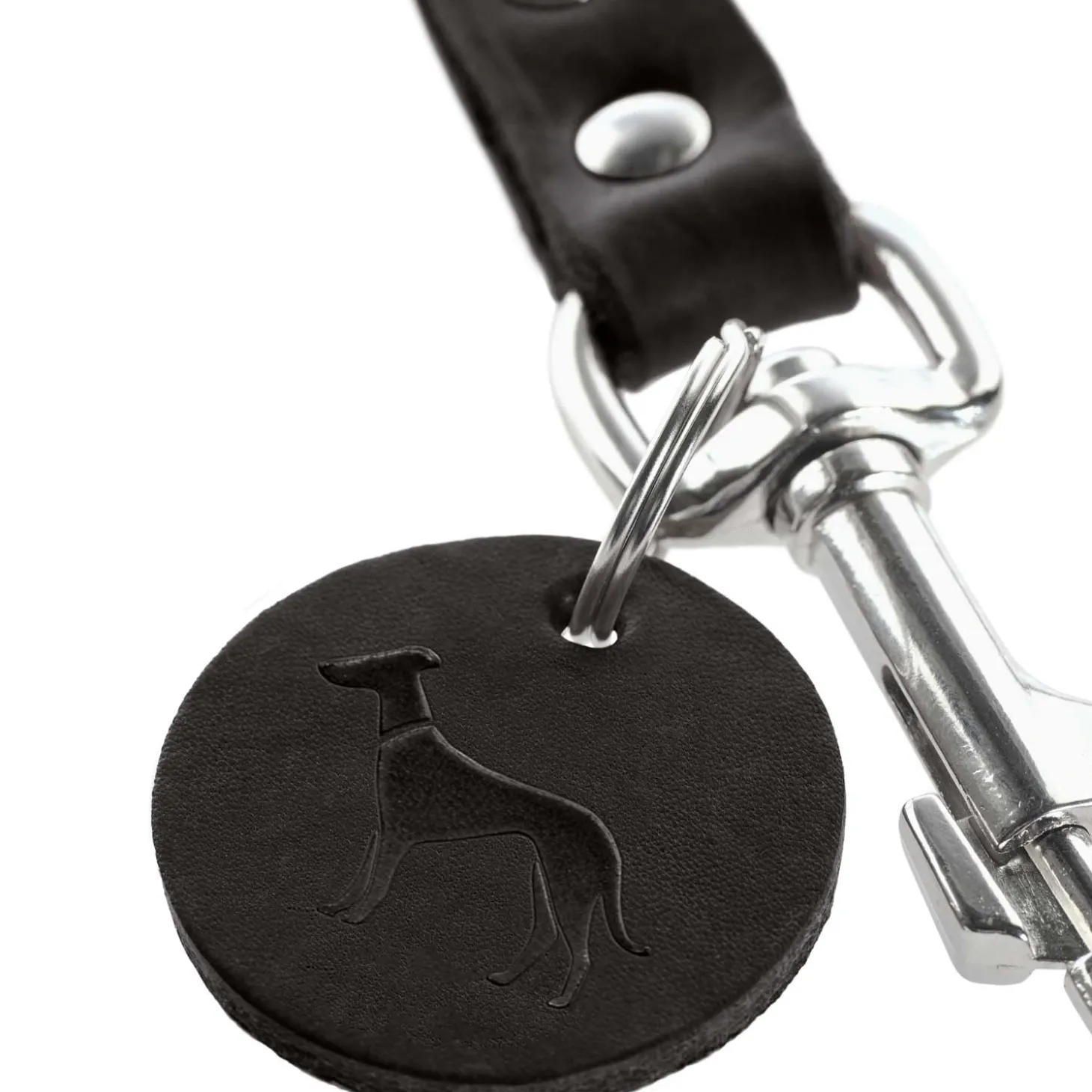 Hunter Verstelbare Looplijn Leder Zwart - Hondenriem