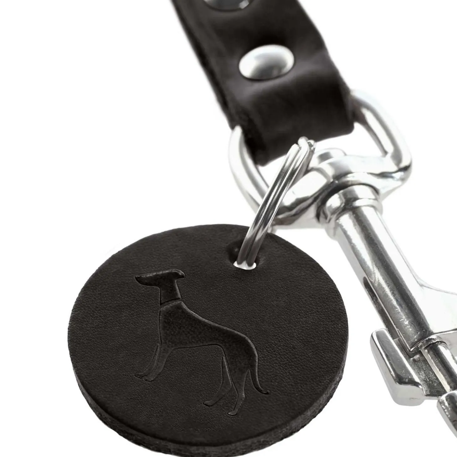 Hunter Verstelbare Looplijn Leder Zwart - Hondenriem