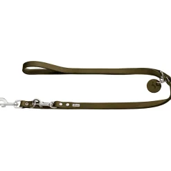 Hunter Verstelbare Looplijn Leder Olijfgroen - Hondenriem