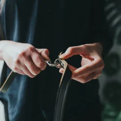 Hunter Verstelbare Looplijn Leder Olijfgroen - Hondenriem