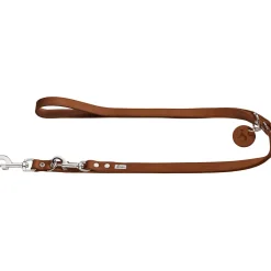 Hunter Verstelbare Looplijn Leder Cognac - Hondenriem