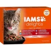 Iams Delights Land&Sea Collection In Saus - Multipack - Kattenvoer - Vlees Vis 12x85 g