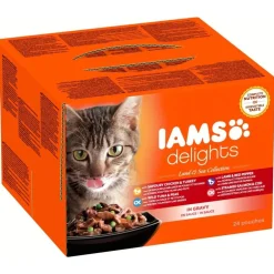 Iams Delights Land&Sea Collection In Saus - Multipack - Kattenvoer - Vlees Vis 12x85 g