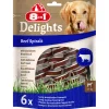 8in1 Delights Beef Spirals - Hondensnacks - Kip Rund 60 g 6 stuks
