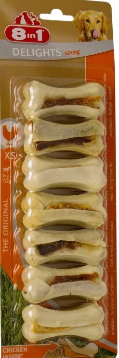 8in1 Delights Bones Strong Kip - Hondensnacks