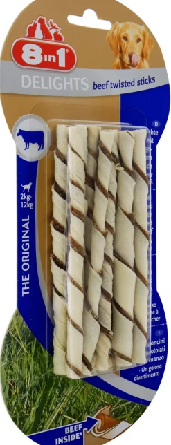 8in1 Delights Twisted Sticks - Hondensnacks - Rund 10x5.5 g Xsmall