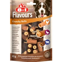 8in1 Flavours Crunchy Rolls - Hondensnacks - Kip Eend Rund 85 g