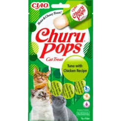 Inaba Pops - Kattensnack - Kip Tonijn 4x15 g