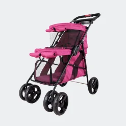 Innopet Hondenbuggy Double Decker - Hondentrolley - Roze Zwart