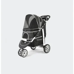 Innopet Hondenbuggy Monaco Geomatric + Regenhoes - Hondentrolley - 85x57x101 cm Zwart